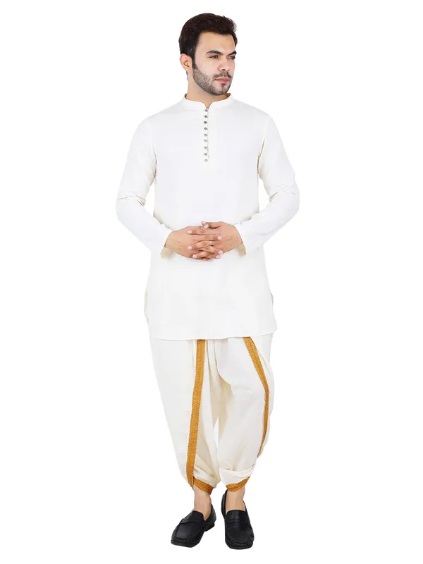 SATAV_Ethnic_Cream_Solid_Full_Sleeves_Cotton_Slub_Kurta