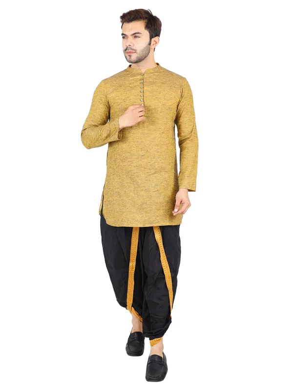 SATAV_Ethnic_Mustard_Yellow_Solid_Full_Sleeves_Cotton_Slub_Kurta_