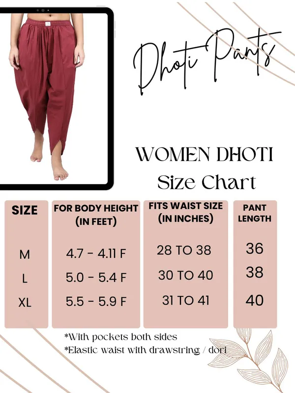 SATAV_Maroon_Pure_Cotton_Regular_Dhoti_For_Women