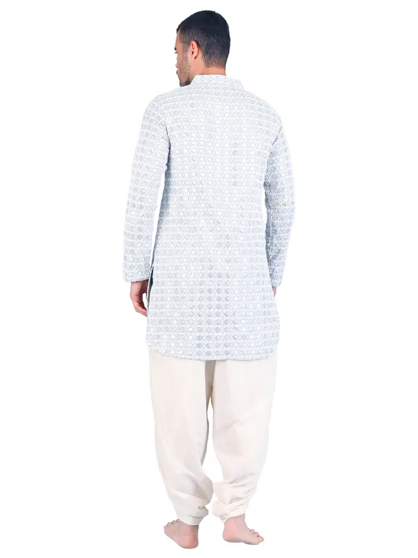SATAV_Men's_Cotton_Viscose_Embroidered_beige_ethnic_|Sequined_Kurta_with_Pull-on_Pleated_off-white_Dhoti_Pants,_Traditional_Festive_Wear