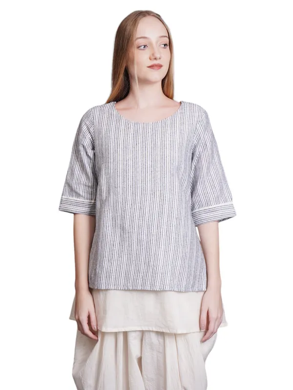SATAV_Women_Double_Layer_Short_Stripe_Kurta