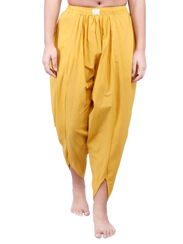 SATAV_Yellow_Pure_Cotton_Regular_Dhoti_For_Women