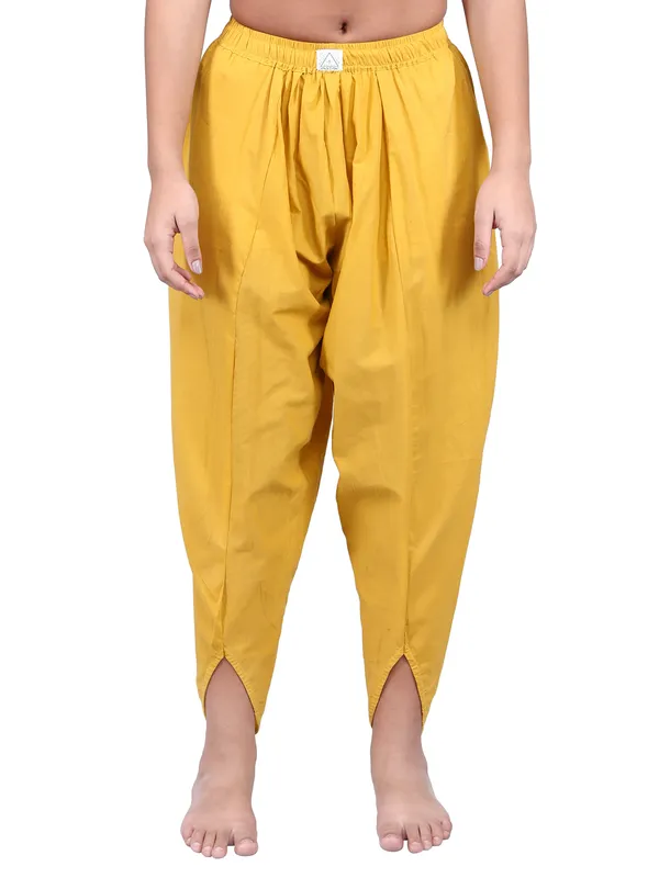SATAV_Yellow_Pure_Cotton_Regular_Dhoti_For_Women
