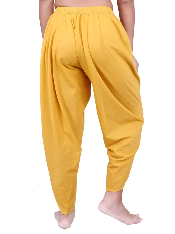 SATAV_Yellow_Pure_Cotton_Regular_Dhoti_For_Women