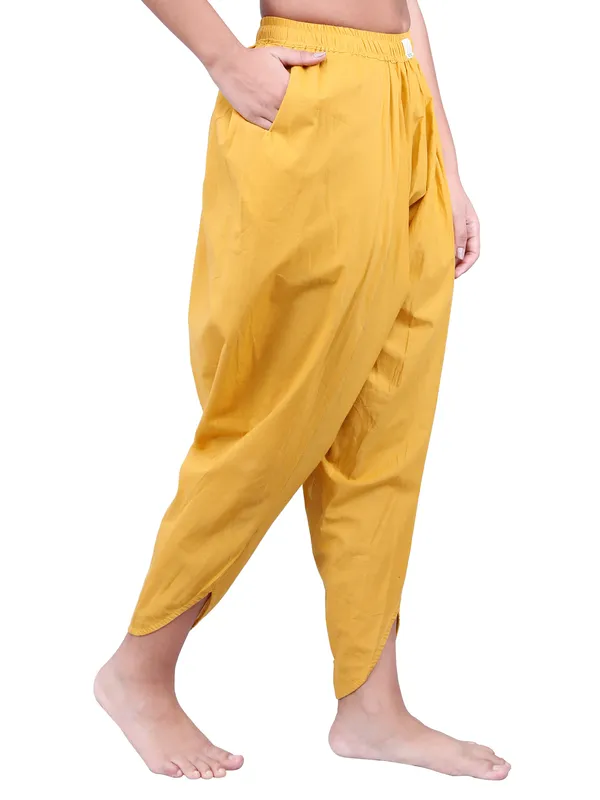 SATAV_Yellow_Pure_Cotton_Regular_Dhoti_For_Women