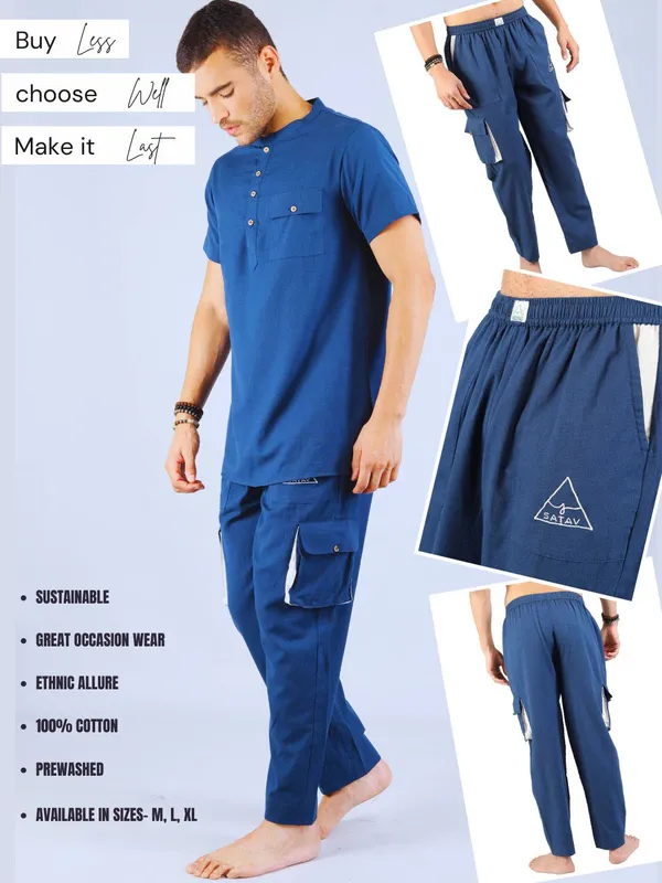 Satav_Cotton_Pull-on_Trendy_blue_Cargo_Yoga_Pants