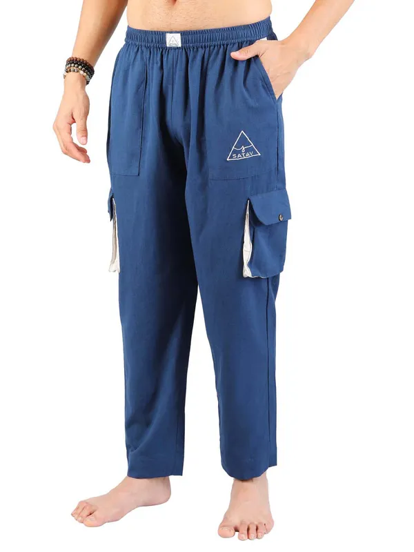 Satav_Cotton_Pull-on_Trendy_blue_Cargo_Yoga_Pants