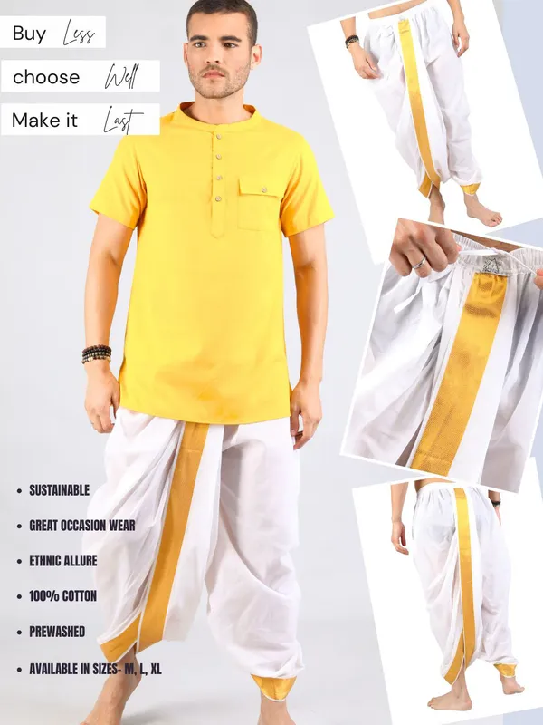 Satav_Golden_jacquard_border_White_Cotton_Pull-on_Pleated_Dhoti_Pants_Traditional_Festive_Wear_