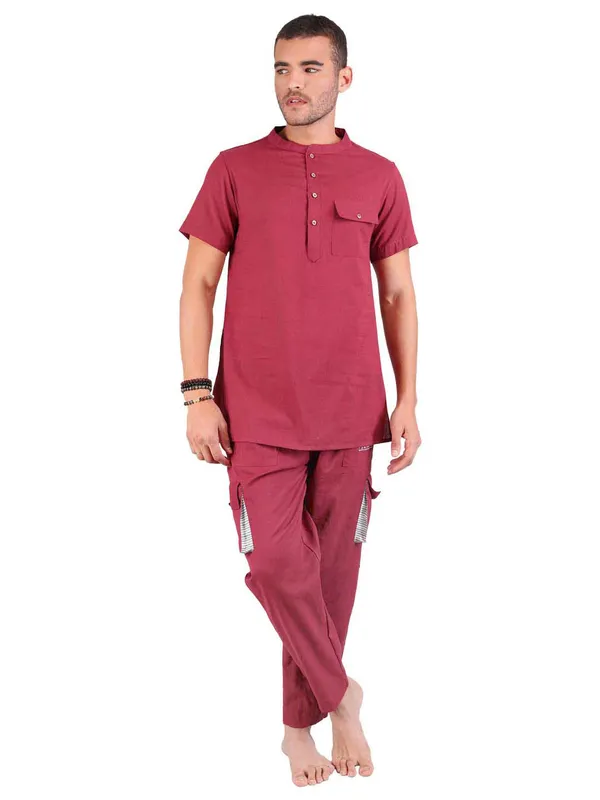 Satav_Men’s_Co-Ord_Set_cotton_trendy_Off-white_short_kurta_and_Pant