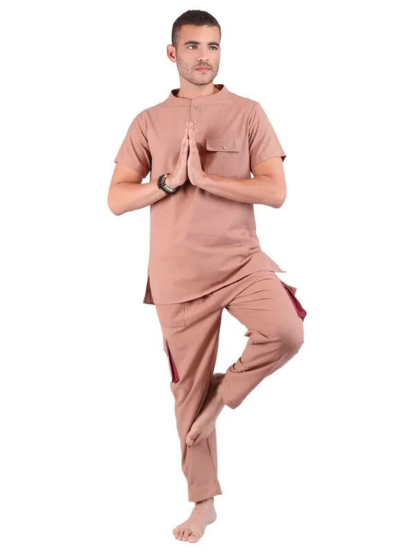 Satav_Men’s_Co-Ord_Set_cotton_trendy_Off-white_short_kurta_and_Pant