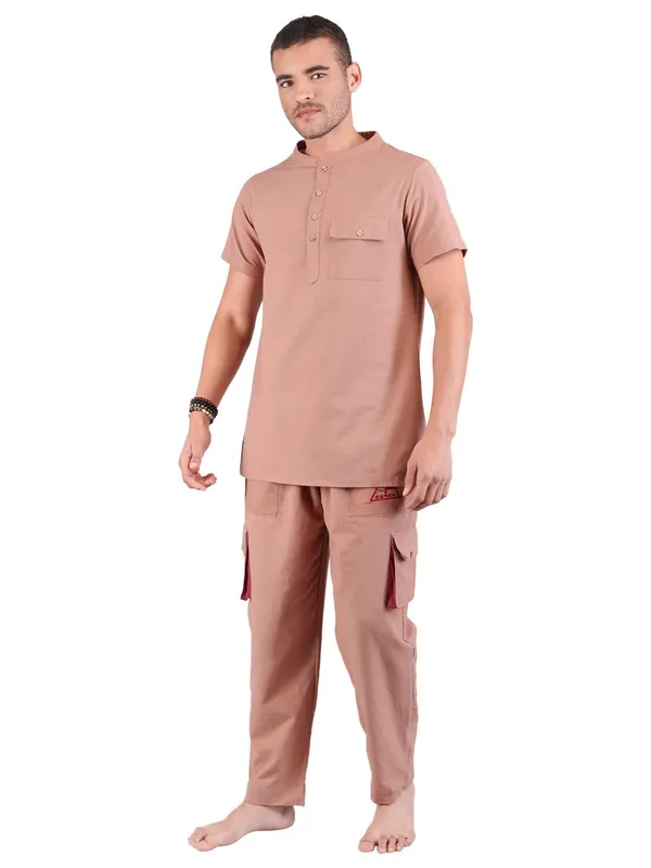 Satav_Men’s_Co-Ord_Set_cotton_trendy_Off-white_short_kurta_and_Pant