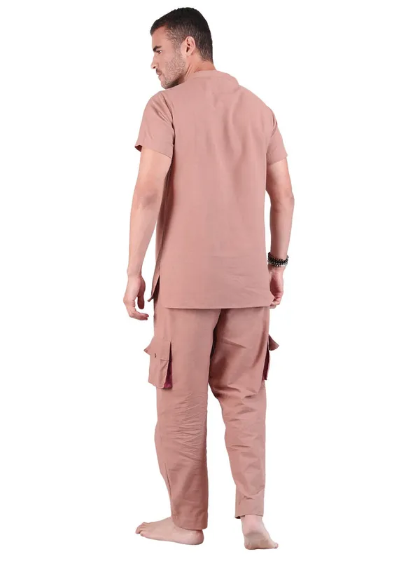 Satav_Men’s_Co-Ord_Set_cotton_trendy_Off-white_short_kurta_and_Pant