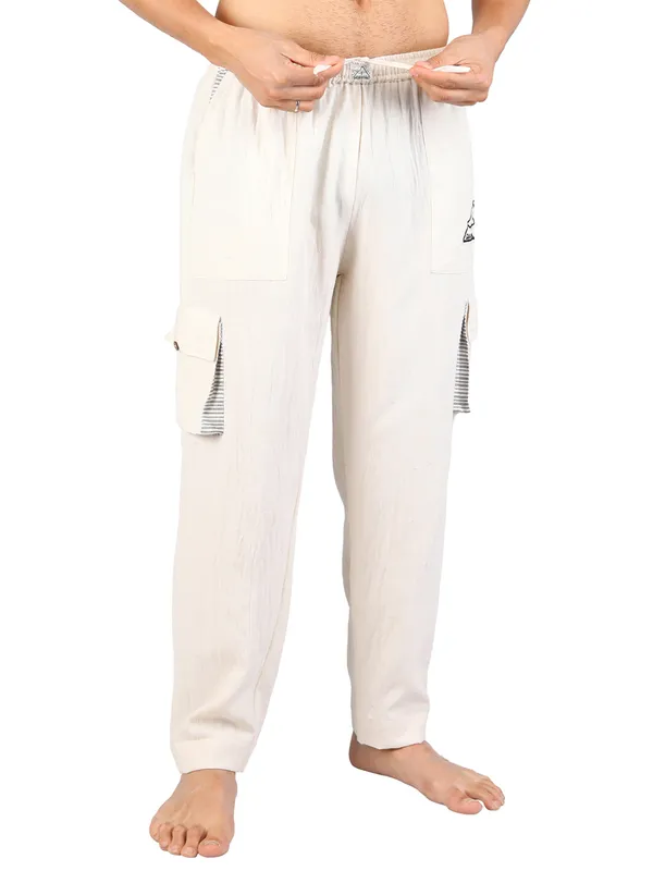 Satav_Men’s__cotton_trendy_Off-white__Pant