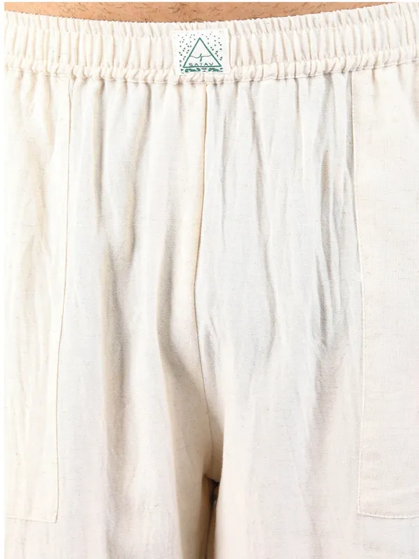 Satav_Men’s__cotton_trendy_Off-white__Pant