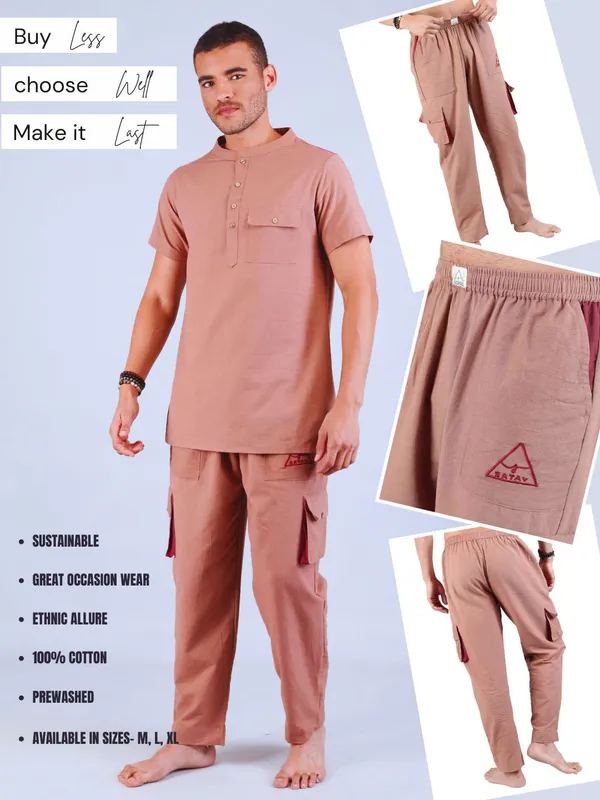 Satav_Men’s__cotton_trendy_brown_Pant