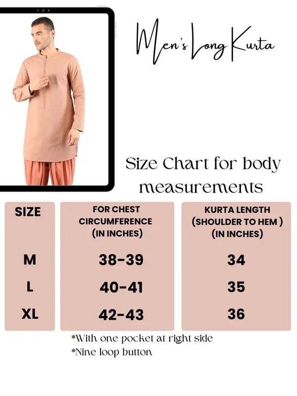 Satav_Men’s_cotton_trendy_Brown_color__Long_kurta