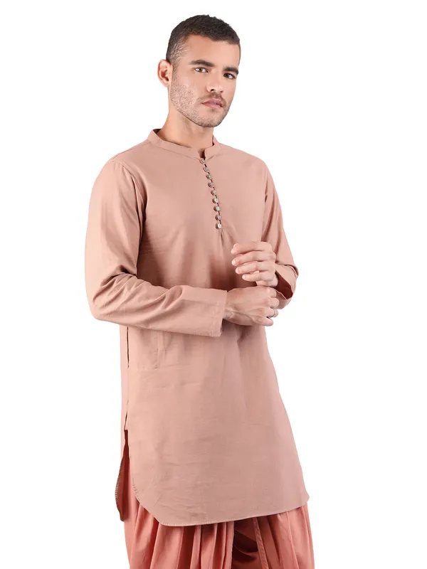 Satav_Men’s_cotton_trendy_Brown_color__Long_kurta