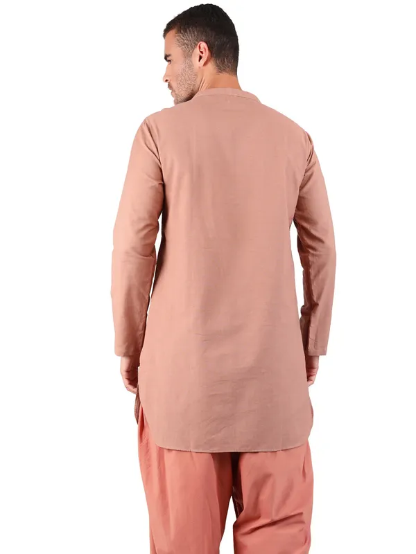 Satav_Men’s_cotton_trendy_Brown_color__Long_kurta