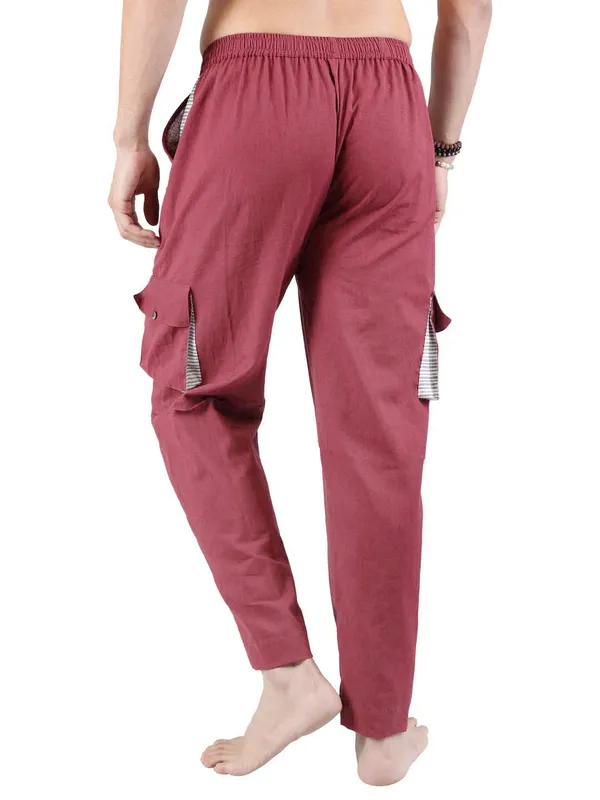 Satav_Men’s_cotton_trendy_Maroon_Pant