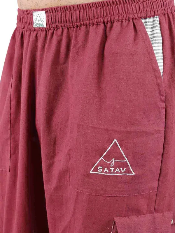 Satav_Men’s_cotton_trendy_Maroon_Pant