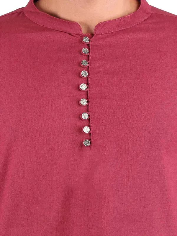 Satav_Men’s_cotton_trendy_Maroon_color_Long_kurta