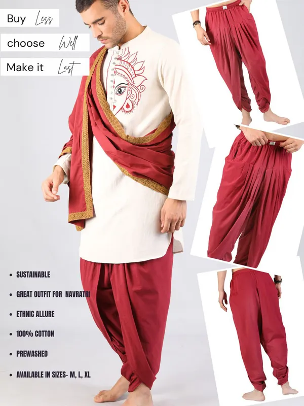 Satav_hand_woven_Cotton_Pull-on_Pleated_Dhoti_Pants,_Traditional_Festive_Wear