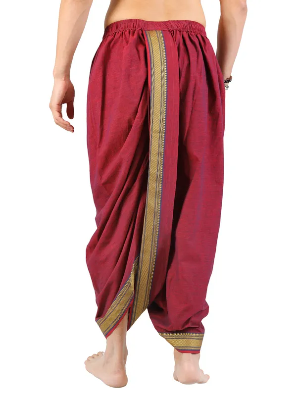 Satav_hand_woven_Cotton_Pull-on_Pleated_Dhoti_Pants,_Traditional_Festive_Wear_