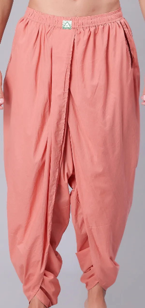 Saffron_Pure_Cotton_Regular_Dhoti_For_Mens