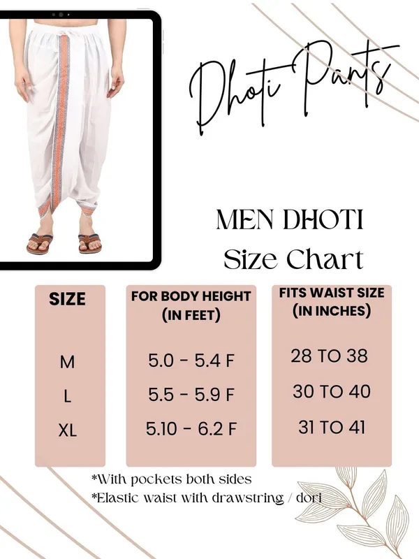 Saffron_Pure_Cotton_Regular_Dhoti_For_Mens