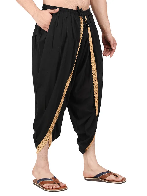Black_Pure_Cotton_Regular_Dhoti_For_Mens