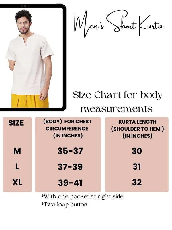 Off_White_Pure_Cotton_Regular_Kurta_For_Mens