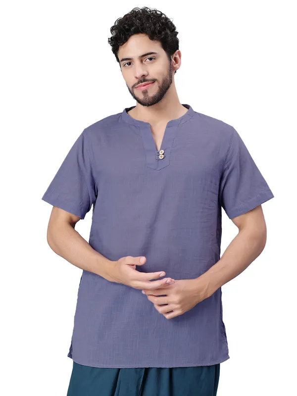 Grey_Pure_Cotton_Regular_Kurta_For_Mens