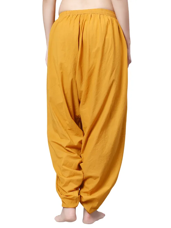 Yellow_Pure_Cotton_Regular_Dhoti_For_Women