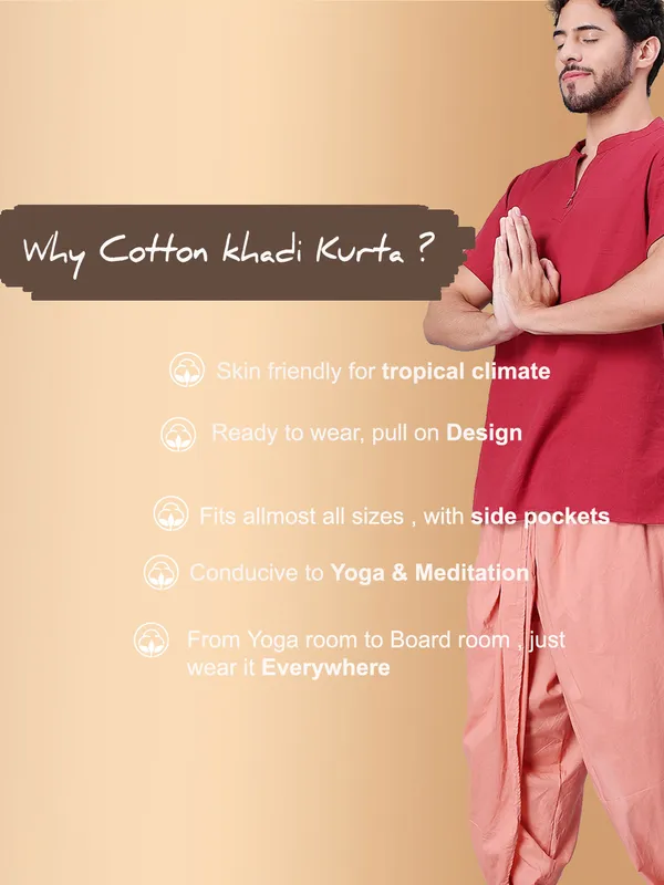 Red_Pure_Cotton_Regular_Kurta_For_Mens