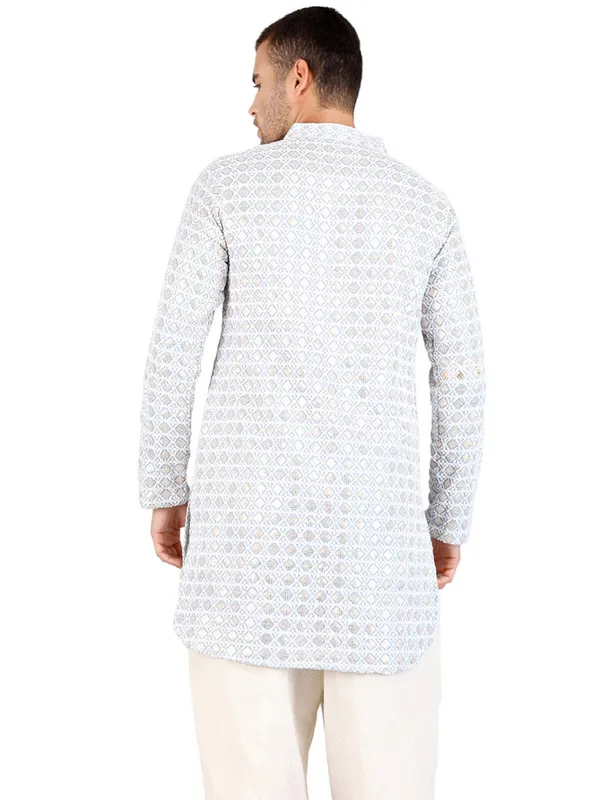 SATAV_Men's_Cotton_Viscose_Embroidered_blue_ethnic_|Sequined_Kurta_