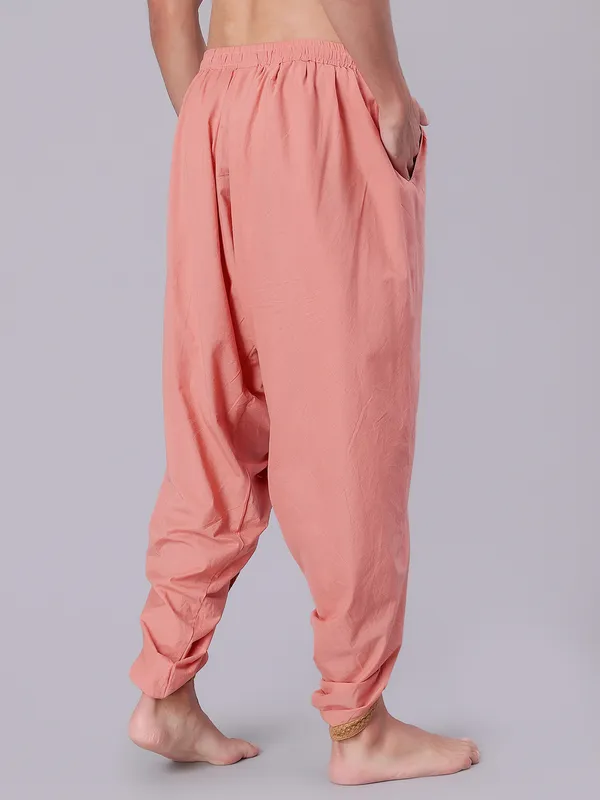 Saffron_Pure_Cotton_Regular_Dhoti_For_Mens