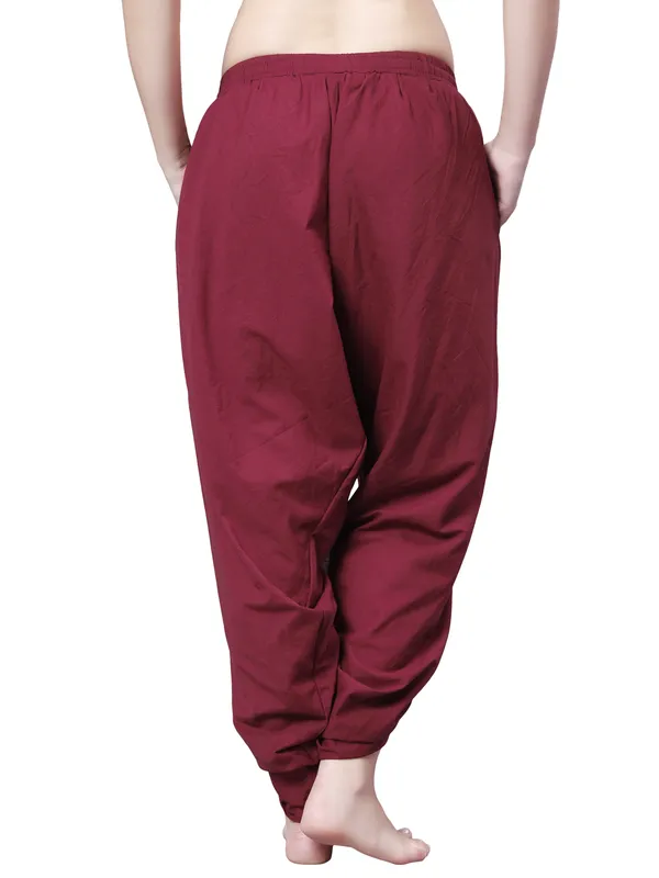 Maroon_Pure_Cotton_Regular_Dhoti_For_Women