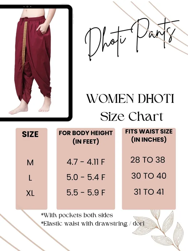 Maroon_Pure_Cotton_Regular_Dhoti_For_Women