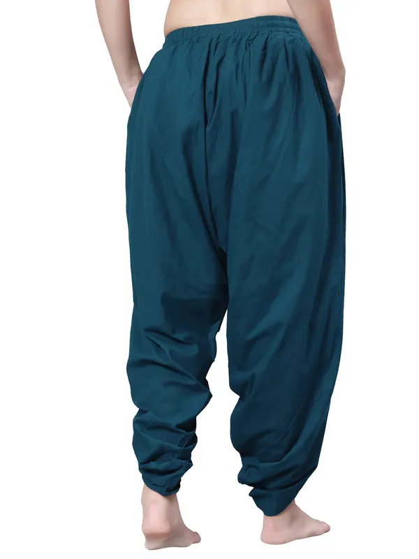 Teal__Pure_Cotton_Regular_Dhoti_For_Women