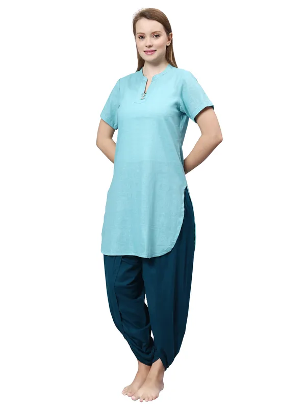 Teal__Pure_Cotton_Regular_Dhoti_For_Women