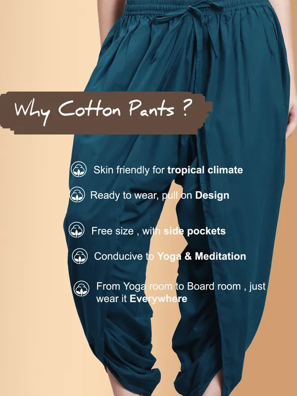 Teal__Pure_Cotton_Regular_Dhoti_For_Women