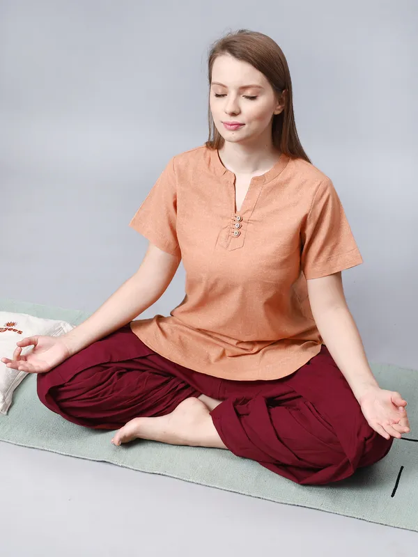 Maroon_Pure_Cotton_Regular_Dhoti_For_Women