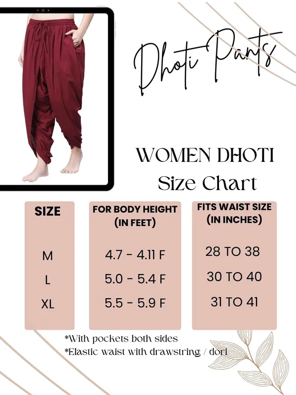 Maroon_Pure_Cotton_Regular_Dhoti_For_Women