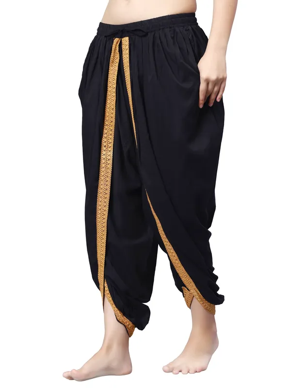 Black_Pure_Cotton_Regular_Dhoti_For_Women