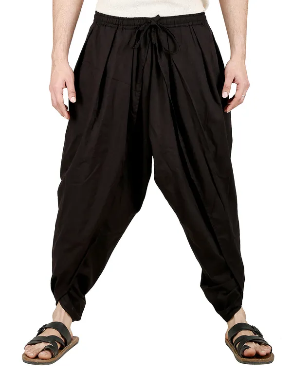Black_Pure_Cotton_Regular_Dhoti_For_Mens