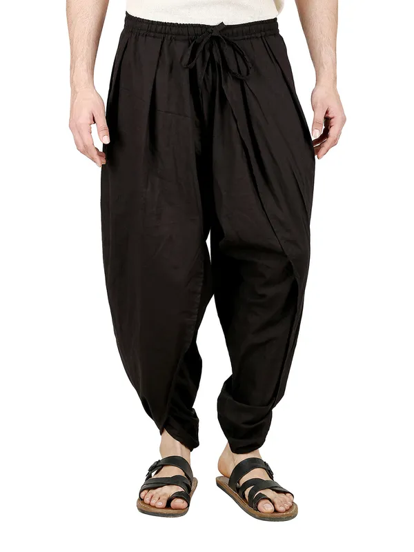 Black_Pure_Cotton_Regular_Dhoti_For_Mens