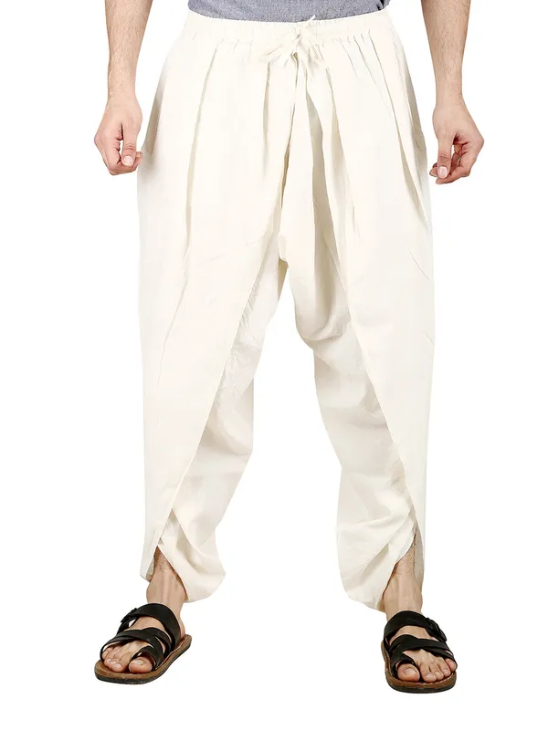 Off_White_Pure_Cotton_Regular_Dhoti_For_Mens