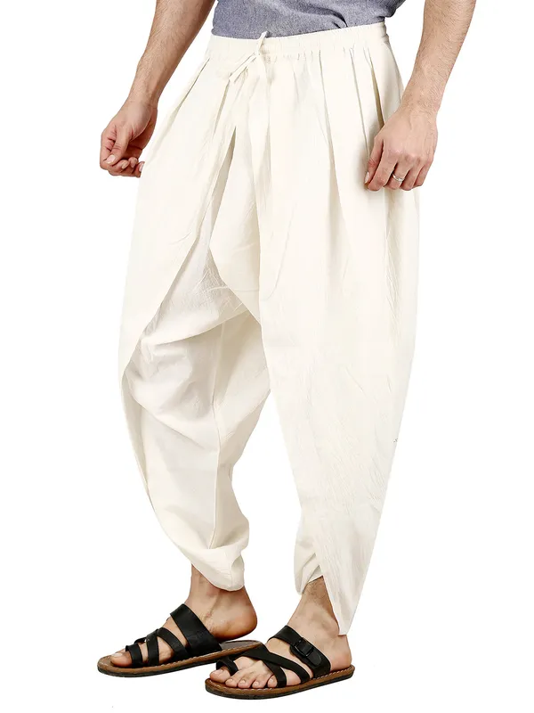 Off_White_Pure_Cotton_Regular_Dhoti_For_Mens