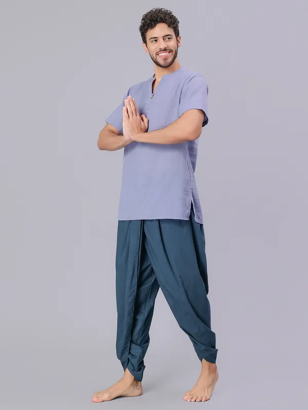 Teal__Pure_Cotton_Regular_Dhoti_For_Mens