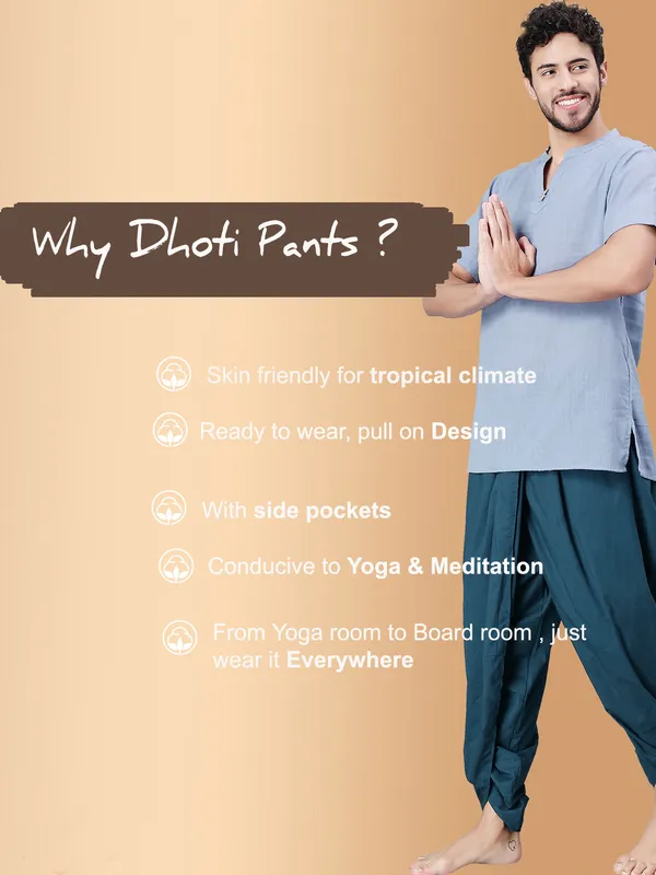 Teal__Pure_Cotton_Regular_Dhoti_For_Mens